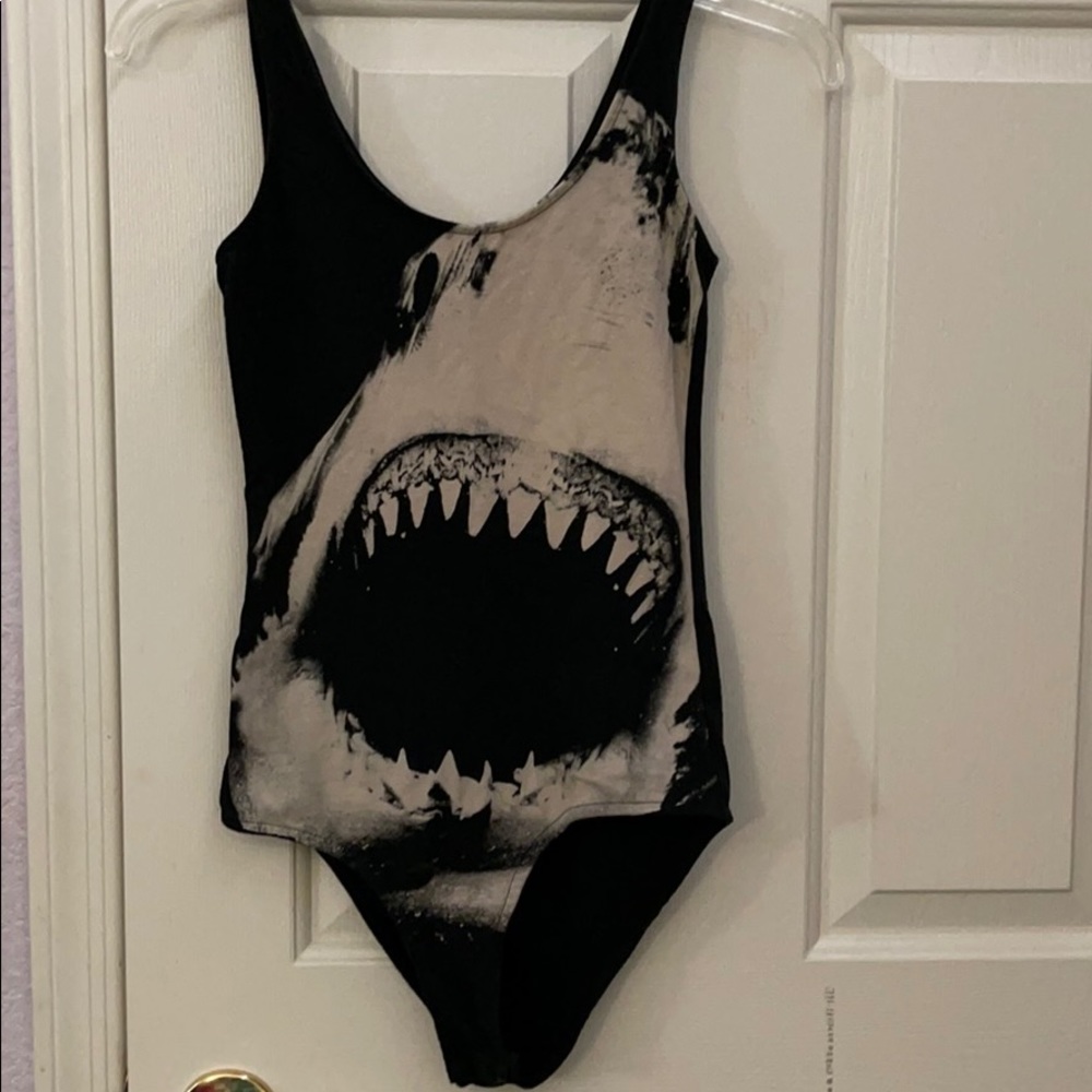 Great White Shark Black Tank Bodysuit